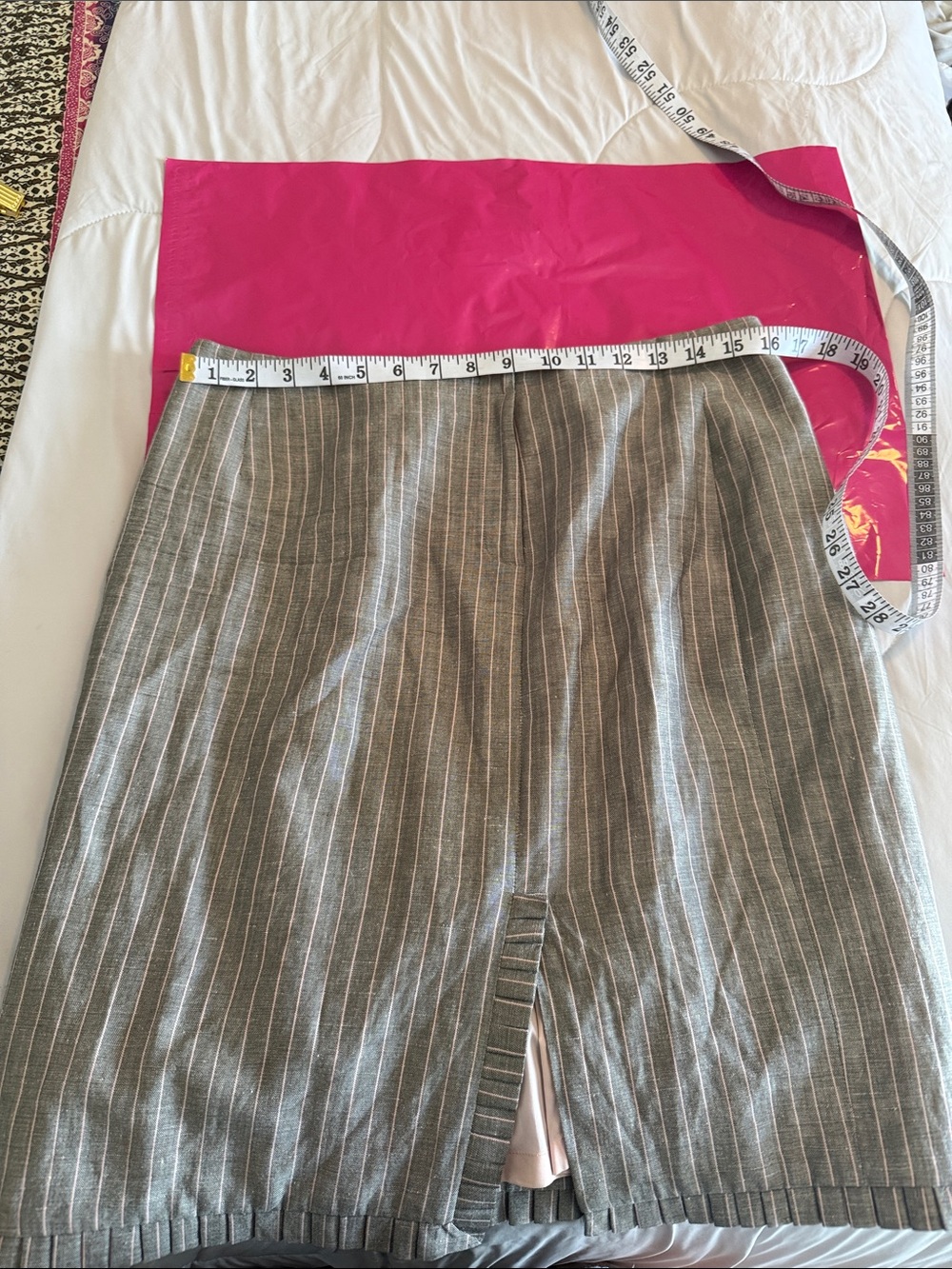 Etcetera Taupe Pinstripe Pencil Skirt - Picture 4 of 6